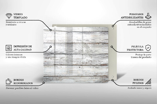 Glas Ceranfeldabdeckung Helle Holzbretter