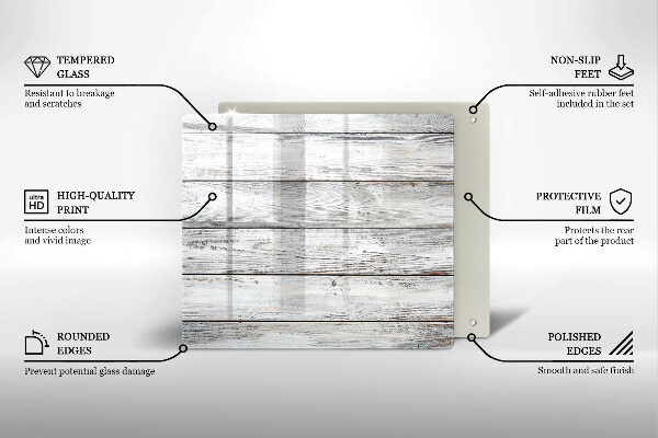 Glas Ceranfeldabdeckung Helle Holzbretter