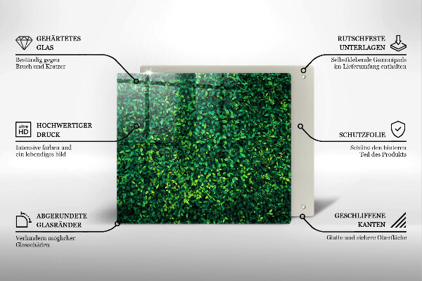 Glas Ceranfeldabdeckung Pflanze mit kleinen Blättern