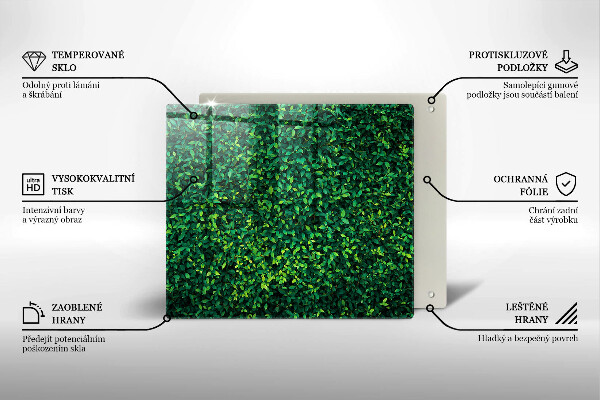 Glas Ceranfeldabdeckung Pflanze mit kleinen Blättern