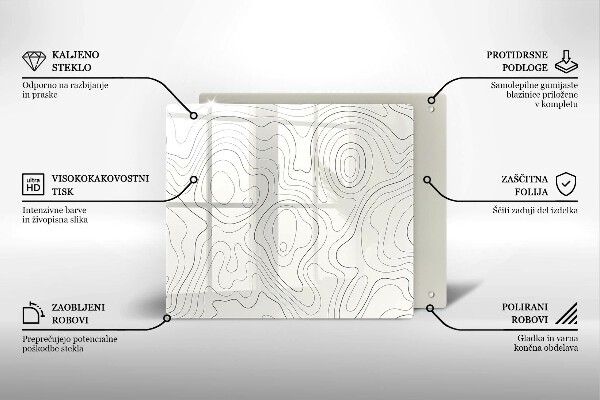 Glas Ceranfeldabdeckung Linienkunstdesign