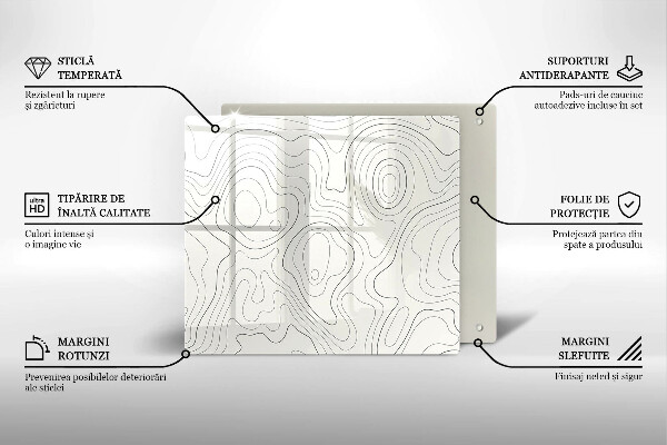 Glas Ceranfeldabdeckung Linienkunstdesign