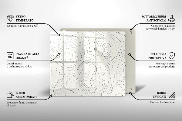 Glas Ceranfeldabdeckung Linienkunstdesign