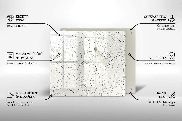 Glas Ceranfeldabdeckung Linienkunstdesign