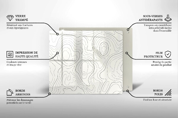 Glas Ceranfeldabdeckung Linienkunstdesign