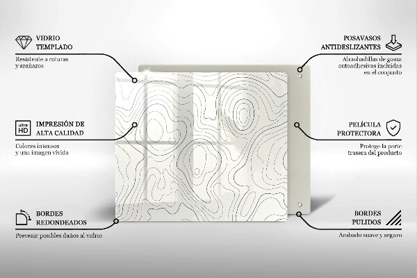 Glas Ceranfeldabdeckung Linienkunstdesign