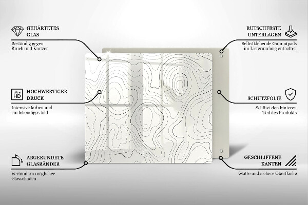 Glas Ceranfeldabdeckung Linienkunstdesign