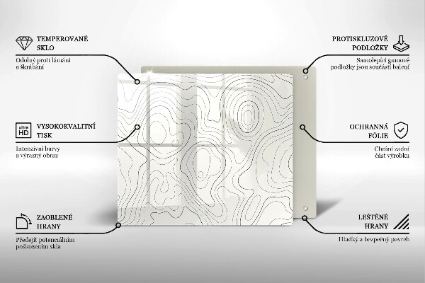 Glas Ceranfeldabdeckung Linienkunstdesign