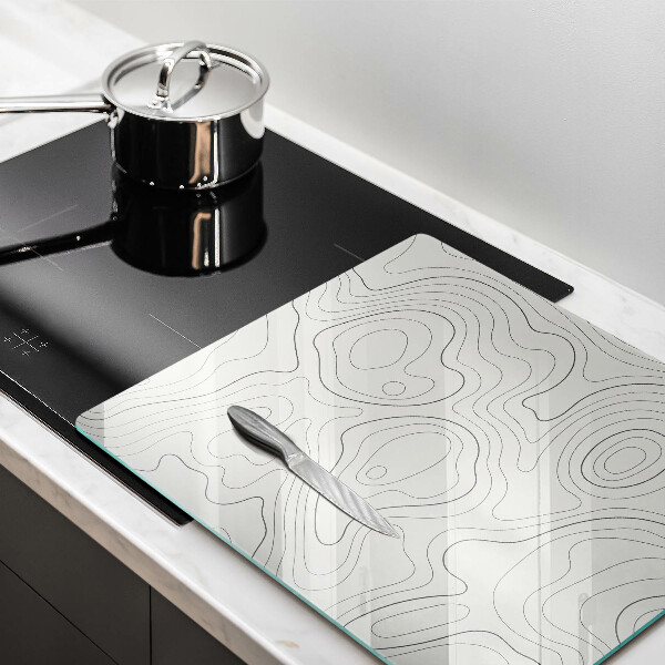 Glas Ceranfeldabdeckung Linienkunstdesign