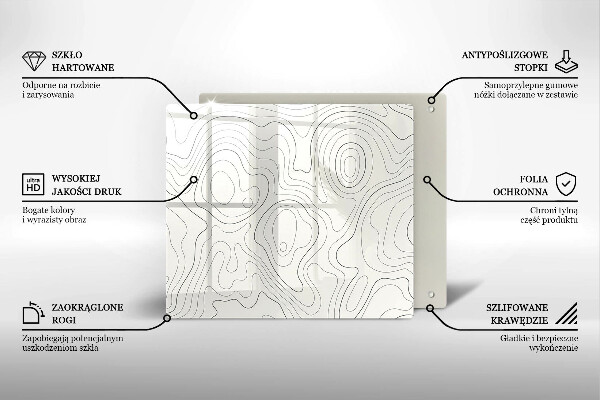 Glas Ceranfeldabdeckung Linienkunstdesign