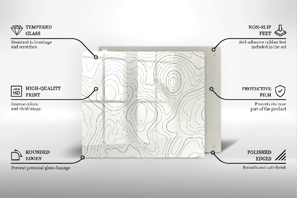 Glas Ceranfeldabdeckung Linienkunstdesign