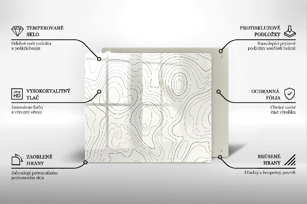 Glas Ceranfeldabdeckung Linienkunstdesign