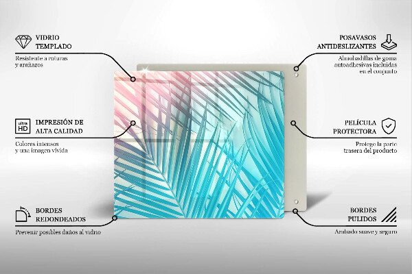 Glas Ceranfeldabdeckung Pastellblätter