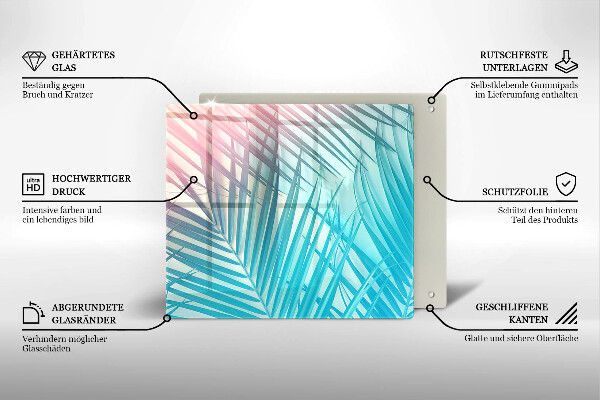 Glas Ceranfeldabdeckung Pastellblätter
