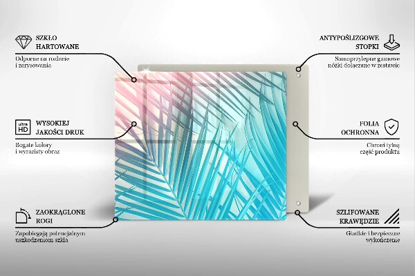 Glas Ceranfeldabdeckung Pastellblätter