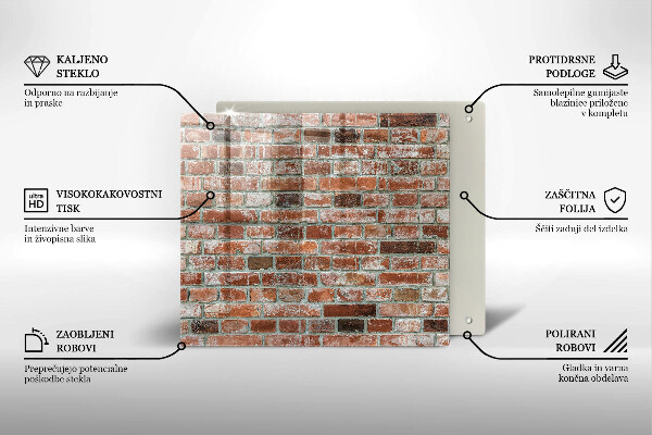 Glas Ceranfeldabdeckung Alte Backsteinmauer