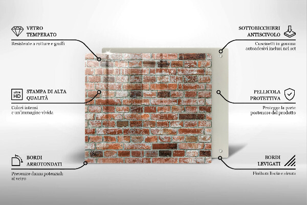 Glas Ceranfeldabdeckung Alte Backsteinmauer