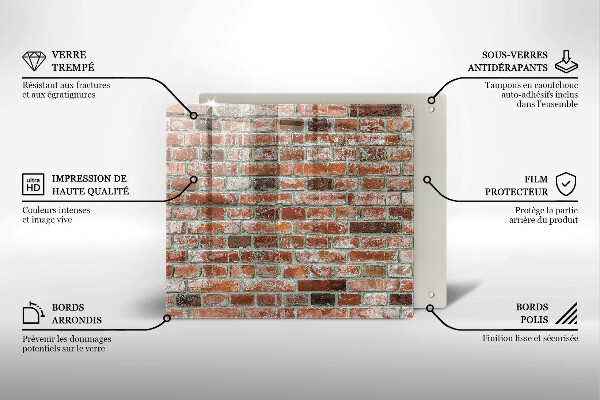 Glas Ceranfeldabdeckung Alte Backsteinmauer