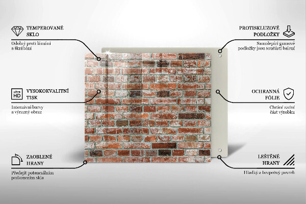 Glas Ceranfeldabdeckung Alte Backsteinmauer
