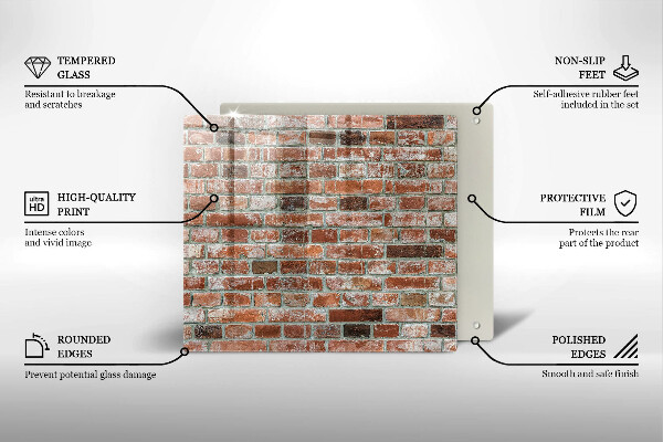 Glas Ceranfeldabdeckung Alte Backsteinmauer