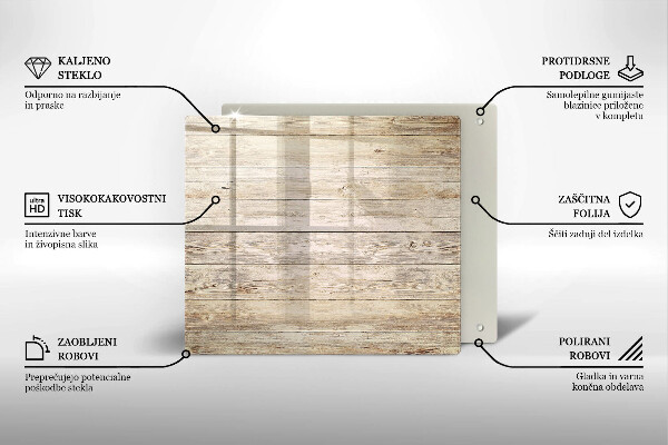 Glas Ceranfeldabdeckung Holzbretter