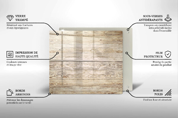 Glas Ceranfeldabdeckung Holzbretter