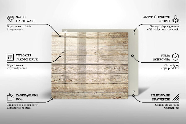 Glas Ceranfeldabdeckung Holzbretter