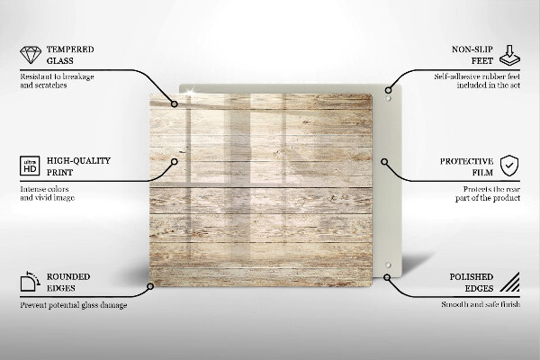 Glas Ceranfeldabdeckung Holzbretter