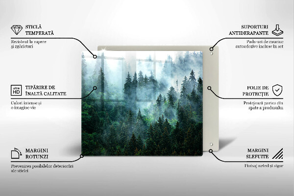 Glas Ceranfeldabdeckung Wald im Nebel