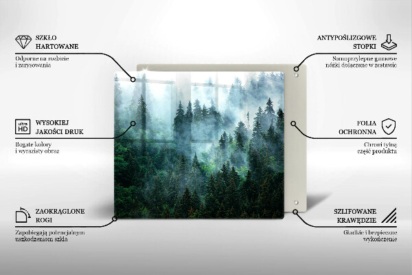 Glas Ceranfeldabdeckung Wald im Nebel