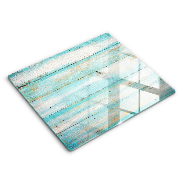 Glas Herdabdeckplatte Vintage-Holzbretter