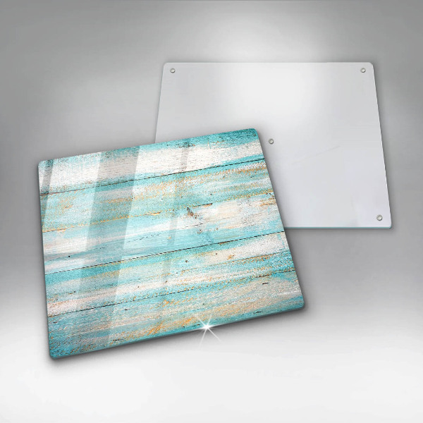 Glas Herdabdeckplatte Vintage-Holzbretter