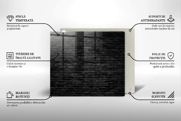 Glas Herdabdeckplatte Wand Backsteinmauer