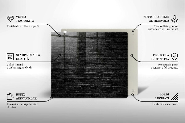 Glas Herdabdeckplatte Wand Backsteinmauer