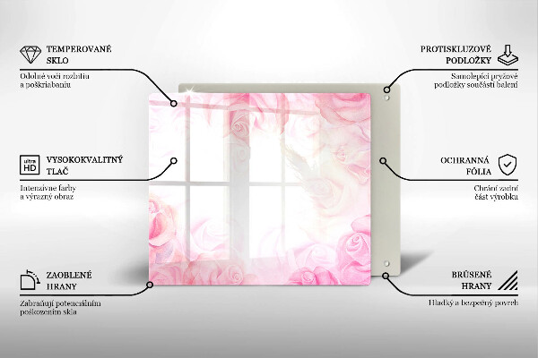 Glas Herdabdeckplatte Zarter Rosenhintergrund