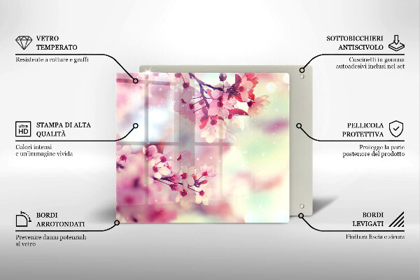 Glas Herdabdeckplatte Naturapfelblüten