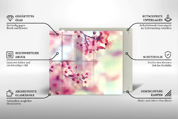 Glas Herdabdeckplatte Naturapfelblüten