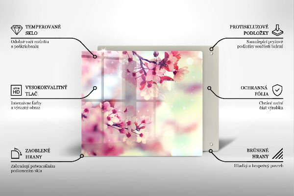 Glas Herdabdeckplatte Naturapfelblüten