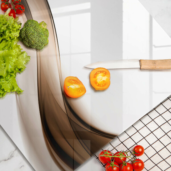 Glas Herdabdeckplatte Abstrakte braune Linien