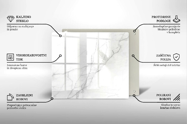 Glas Herdabdeckplatte Marmorsteinhintergrund