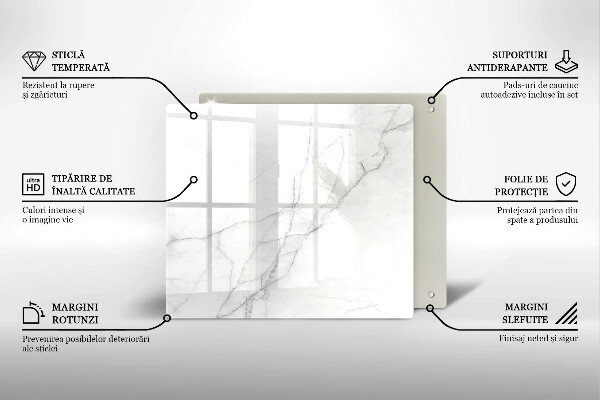 Glas Herdabdeckplatte Marmorsteinhintergrund