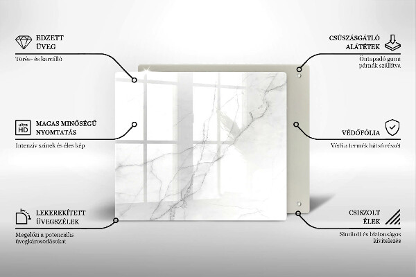 Glas Herdabdeckplatte Marmorsteinhintergrund