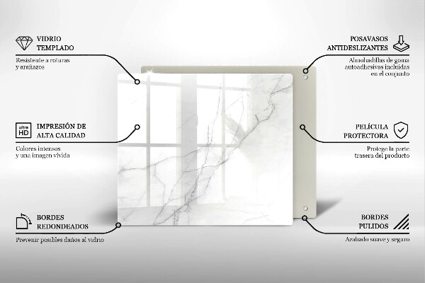Glas Herdabdeckplatte Marmorsteinhintergrund