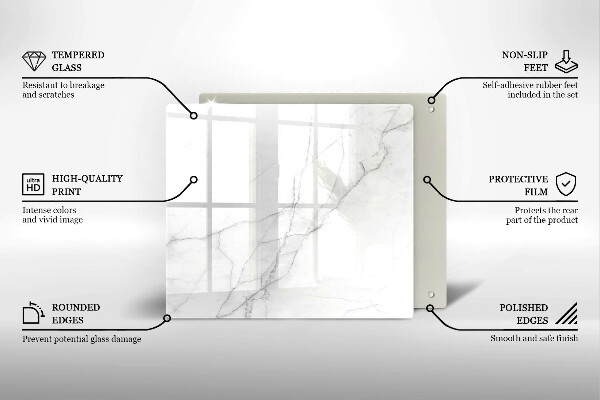 Glas Herdabdeckplatte Marmorsteinhintergrund