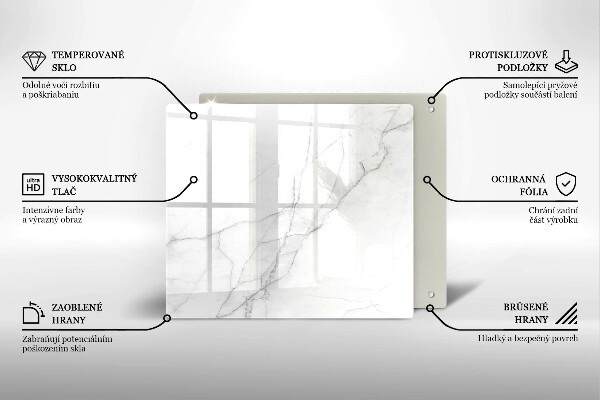 Glas Herdabdeckplatte Marmorsteinhintergrund