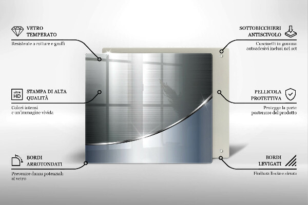 Glas Herdabdeckplatte Abstraktionsmuster aus Metall