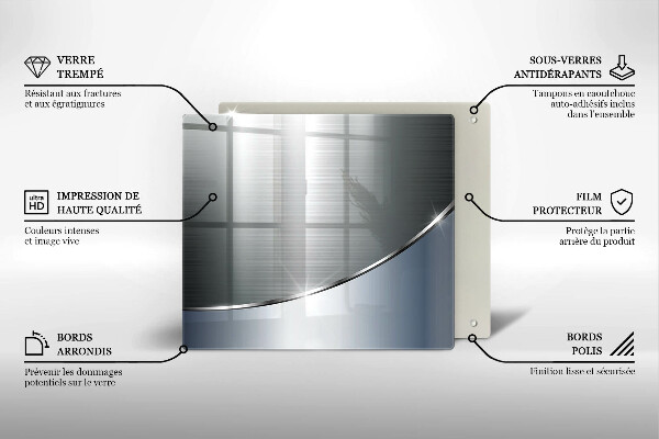 Glas Herdabdeckplatte Abstraktionsmuster aus Metall