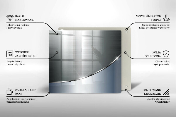 Glas Herdabdeckplatte Abstraktionsmuster aus Metall