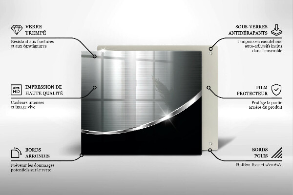 Glas Ceranfeldabdeckung Abstraktion mit Metall