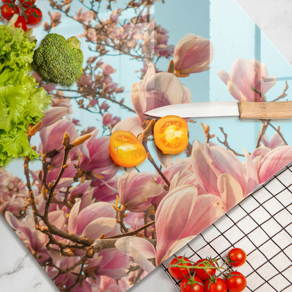 Glas Herdabdeckplatte Rosa Blumenbaum